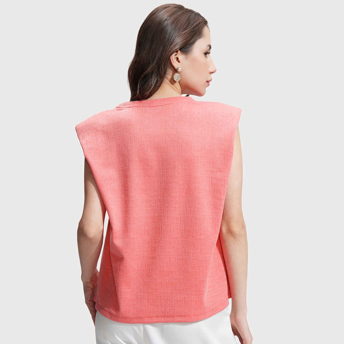 Tokyo Talkies Women's Self Design Round Neck T-Shirt | Pink - S