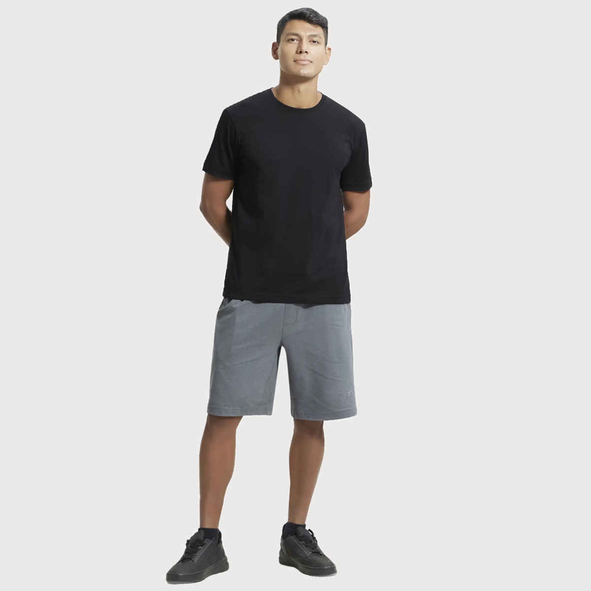 Jockey Men Cotton Rich Round Neck Half Sleeve T-shirt | Black - XL