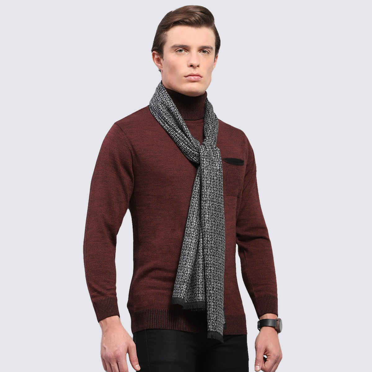 Monte Carlo Men's Acrylic Blend Muffler | Black - Free Size