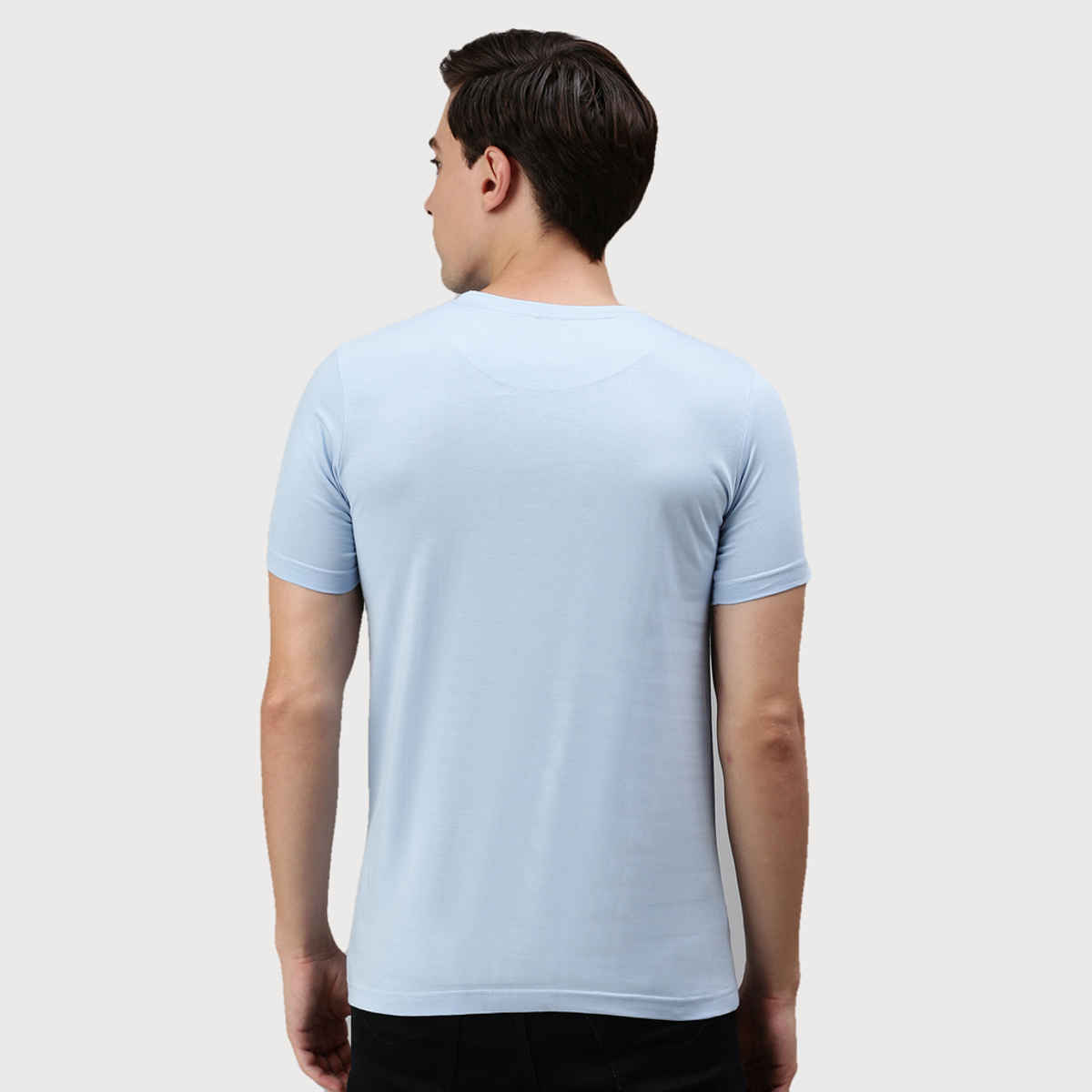Onn Men's Platina Pure Comfort Supima Cotton Round Neck T-Shirt | Light Blue - 2XL