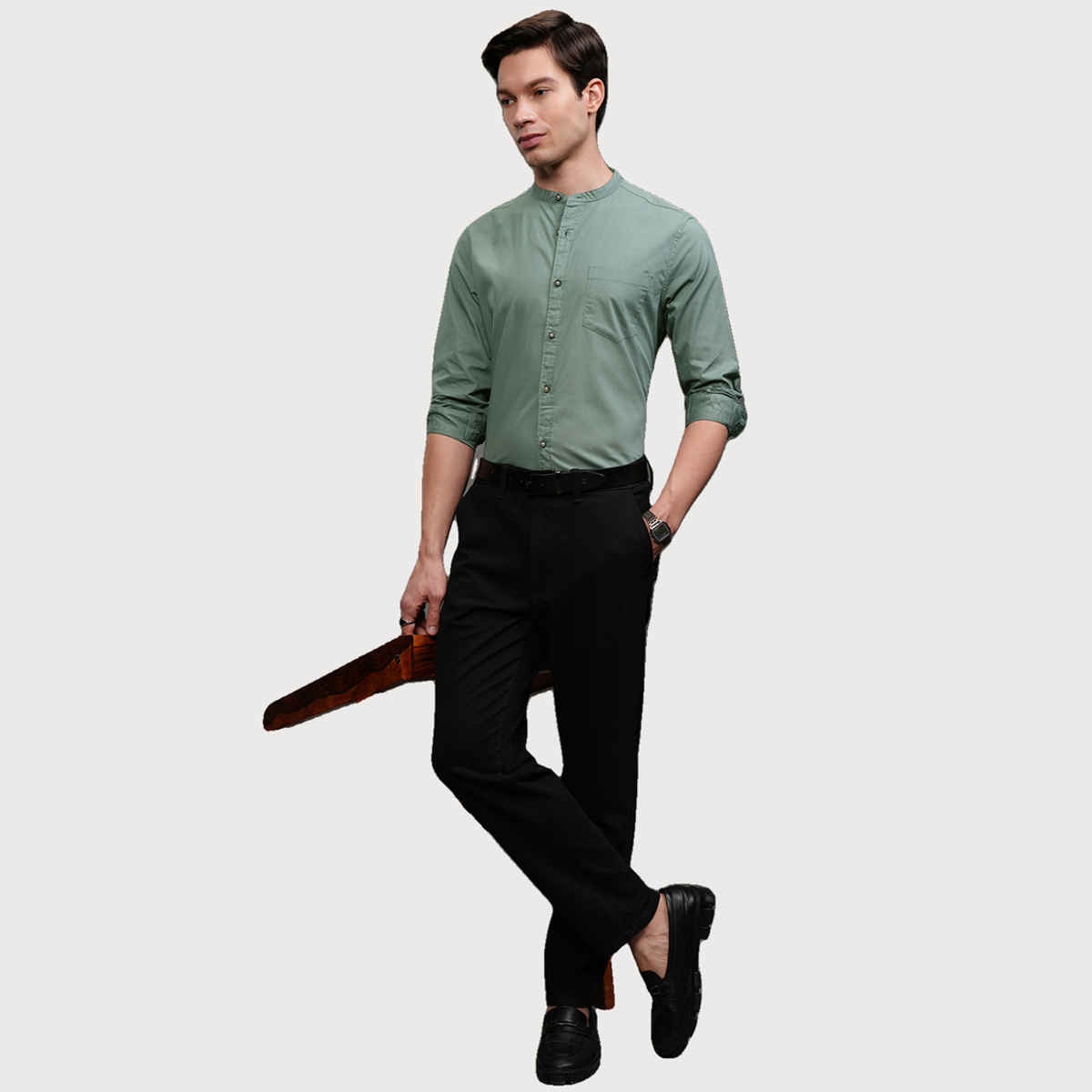 HIGHLANDER Men's Slim Fit Casual Shirt | Teal Blue - L