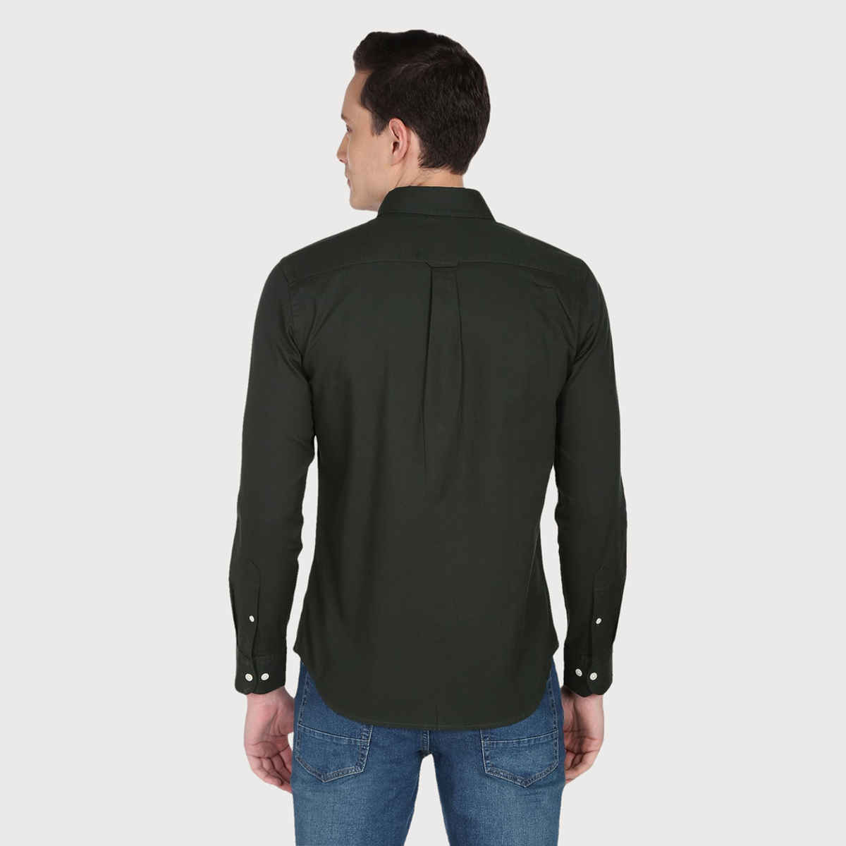 USPA Cotton Regular Fir Shirt For Man - Dark Green - S