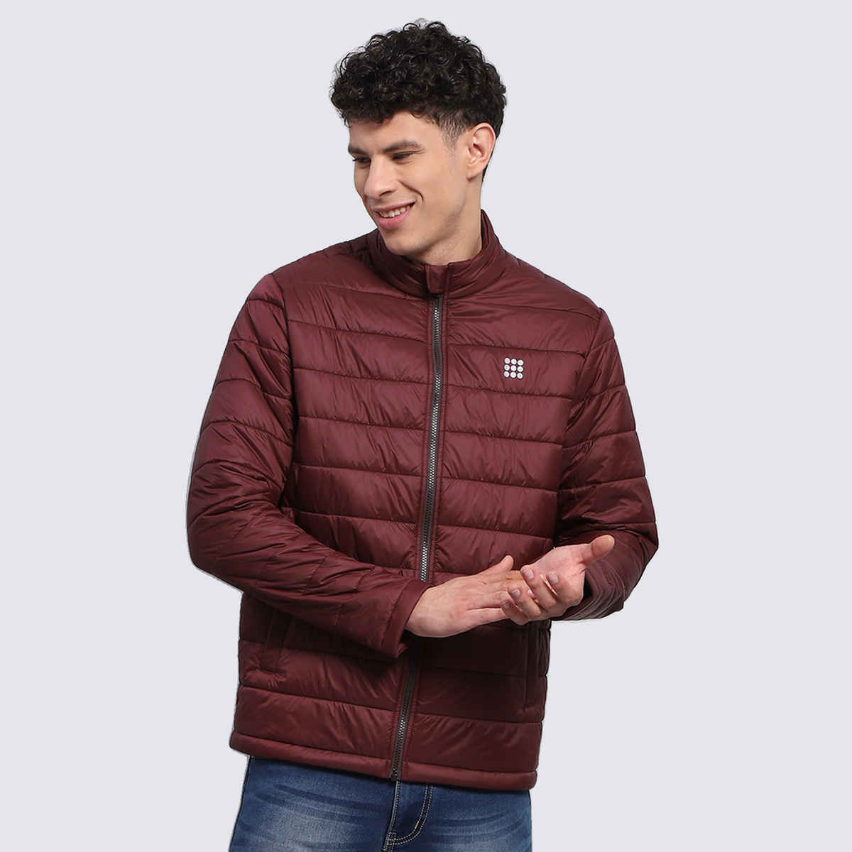 Rock.It By Monte Carlo Mens Solid Wine Mock Neck Full Sleeve Jacket |2240102489-4-44 |XXL