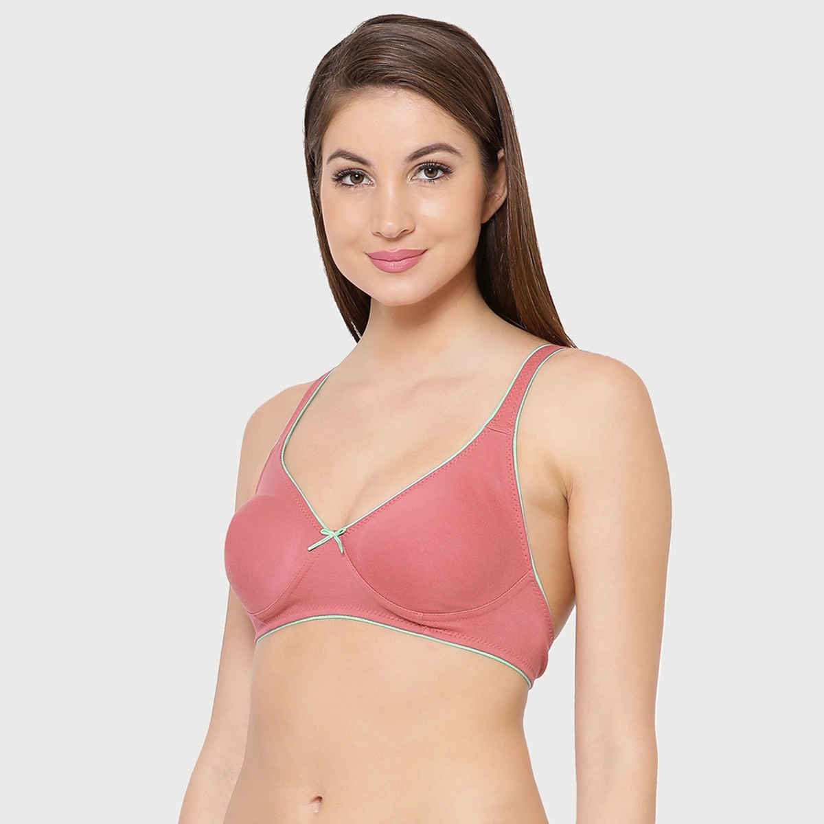 Clovia Women Non-Wired T-Shirt Bra With Layered Cups In Pink | 34C
