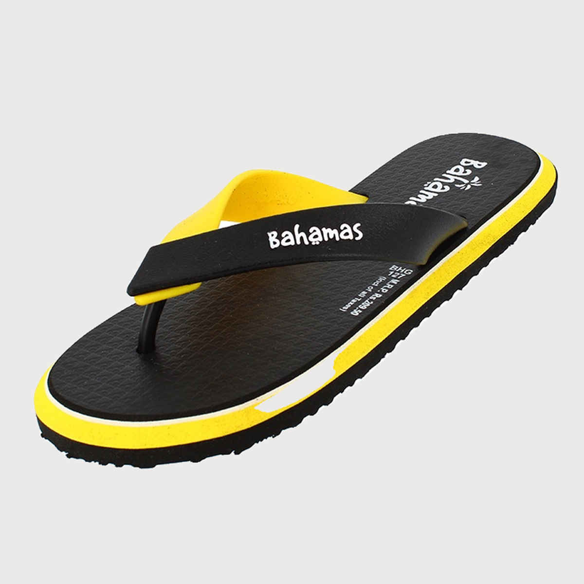 Bahamas Slippers BHG-127 Black Yellow For Men | 7 UK