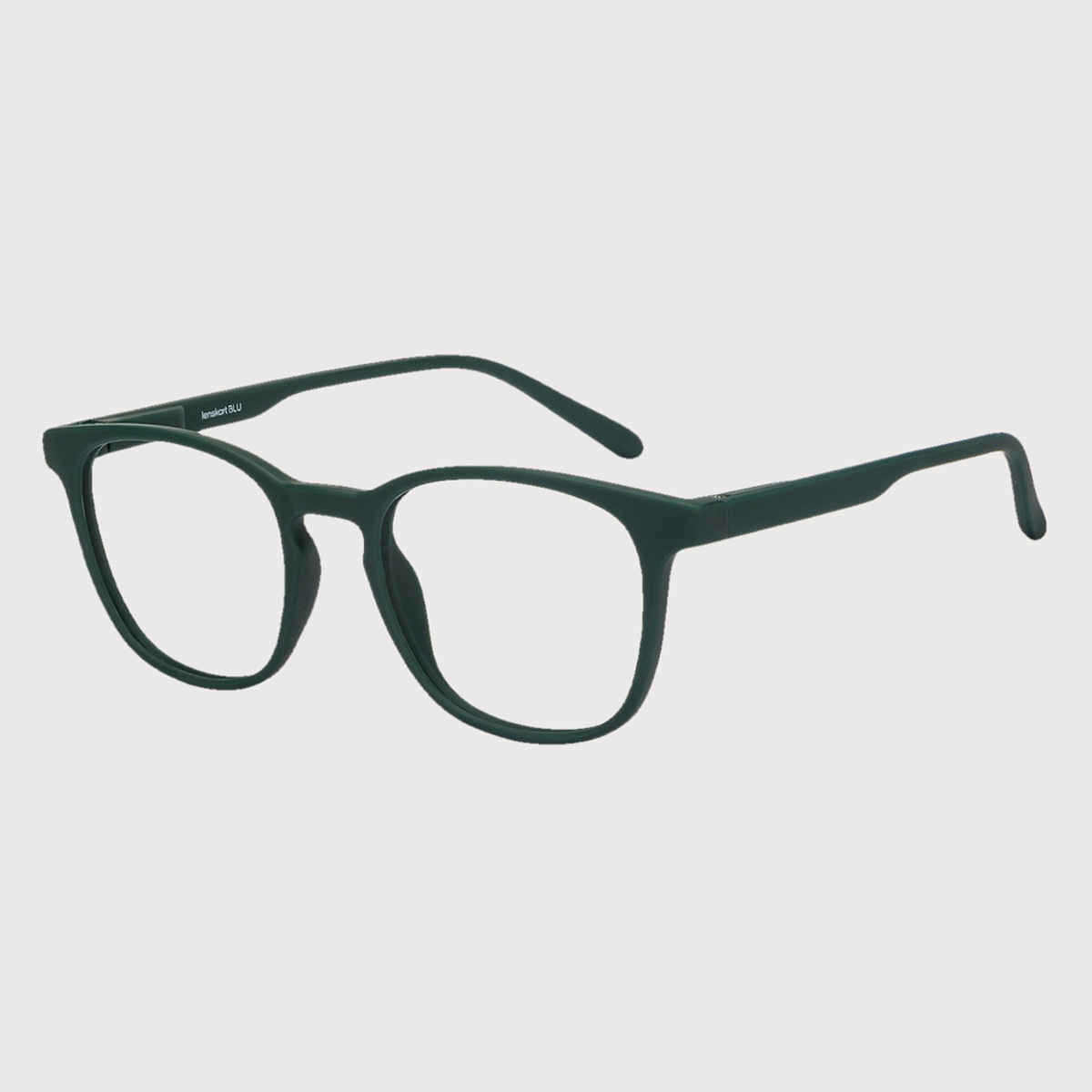 Lenskart Hustlr Unisex TR90 Computer Glasses | Military Green - M