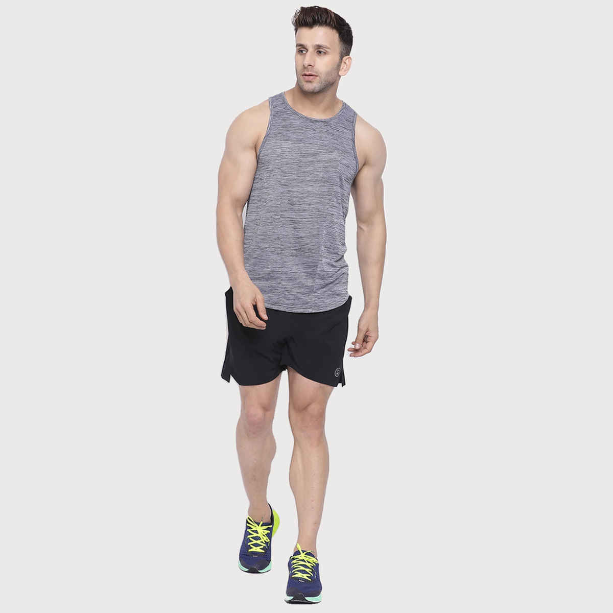 Chkokko Men Gym Regular Fit Tank Tops Sports Sleeveless Vest Grey | Size M