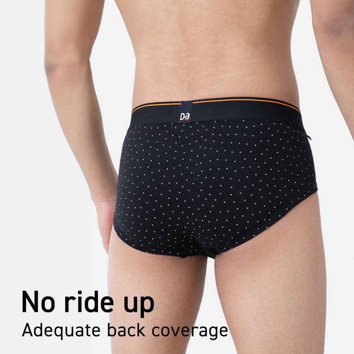 DaMENSCH Men's Premium Cotton Briefs | Black and Navy - M