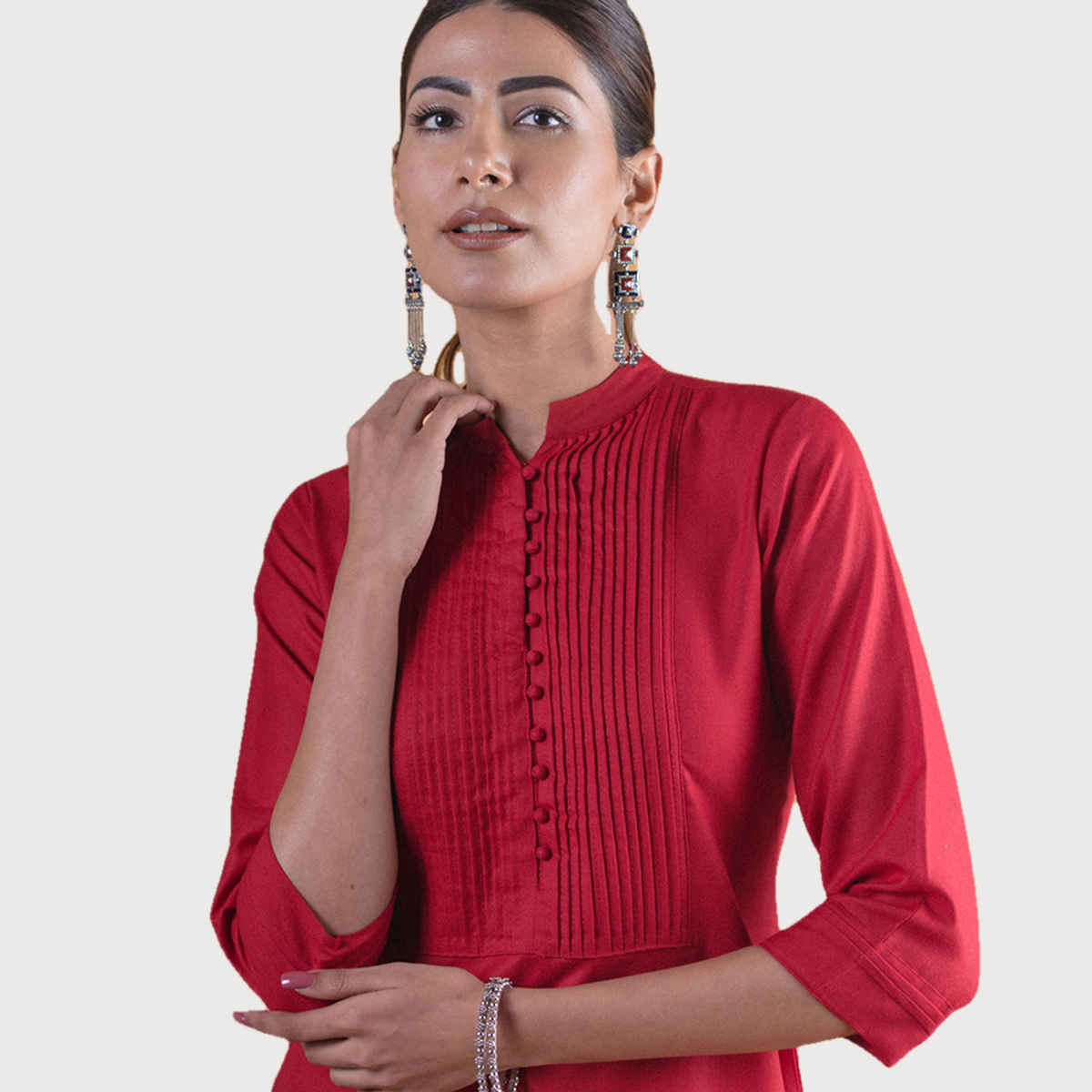 Libas Women Maroon Solid Straight Kurta - 4339XL