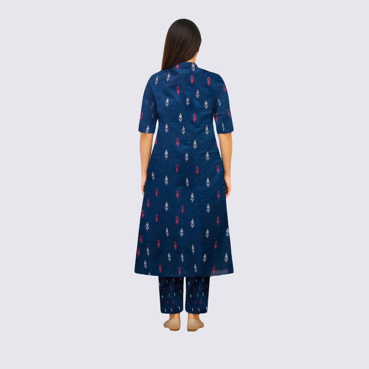 GoSriKi Women's Viscose Rayon Straight Printed Kurta with Pant & Dupatta | VIBHA | Blue - M