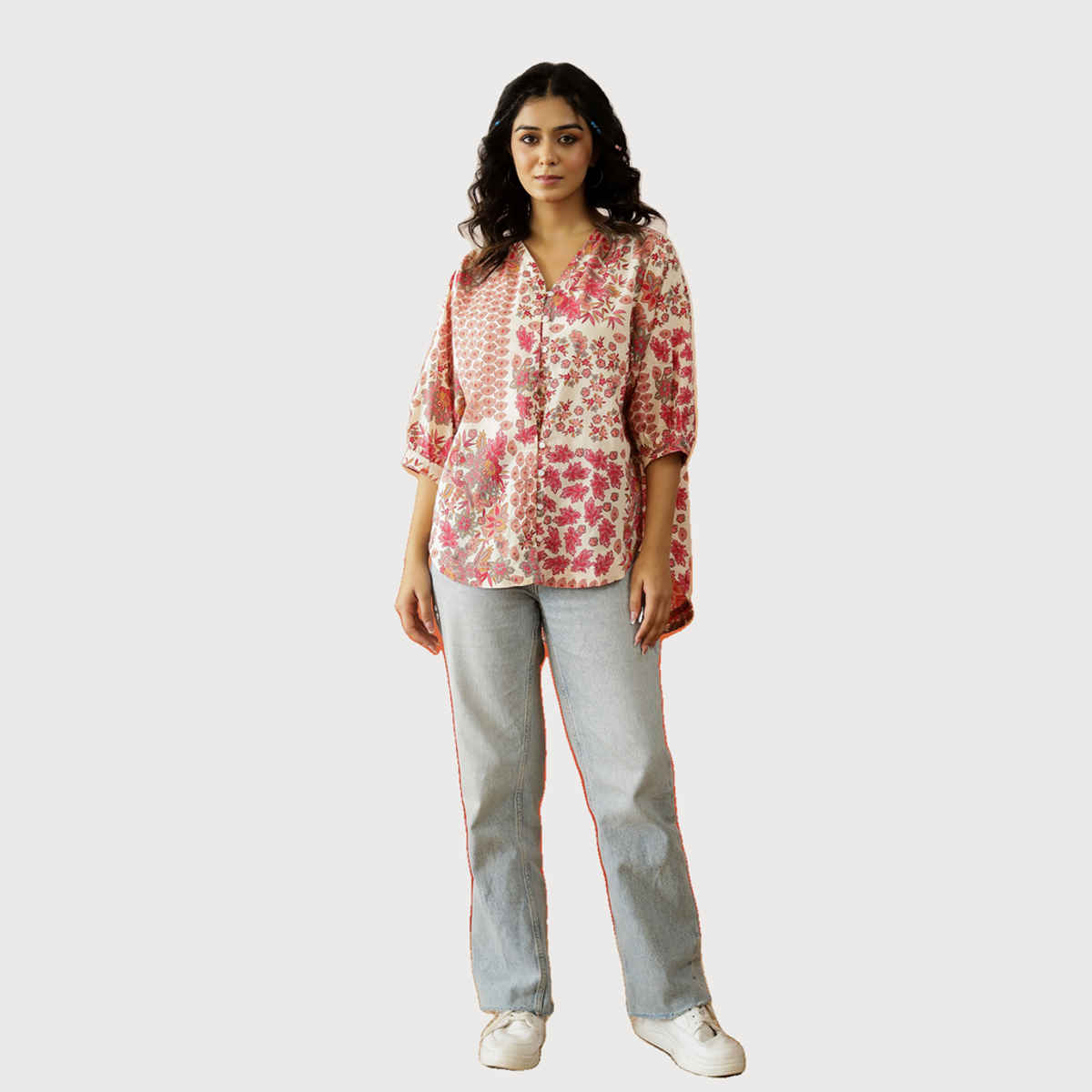 Sanskrutihomes Women's Pure Cotton Tops | RDT-48 | White - M