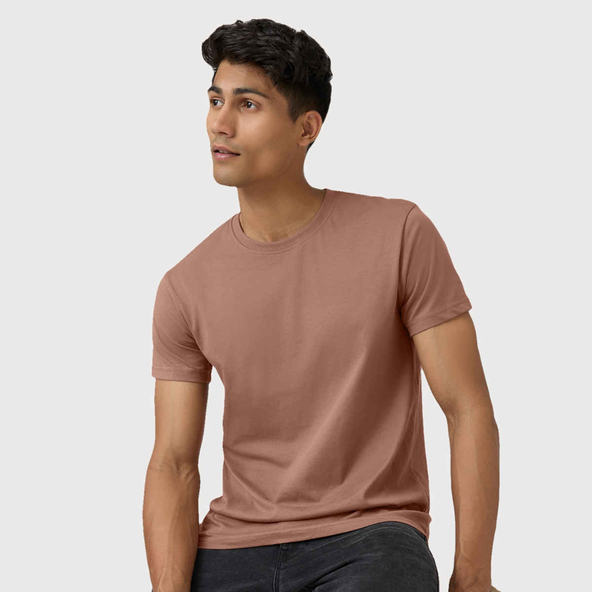 XYXX Pace Round Neck T-shirt - Brown Latte | Super Combed Cotton | M