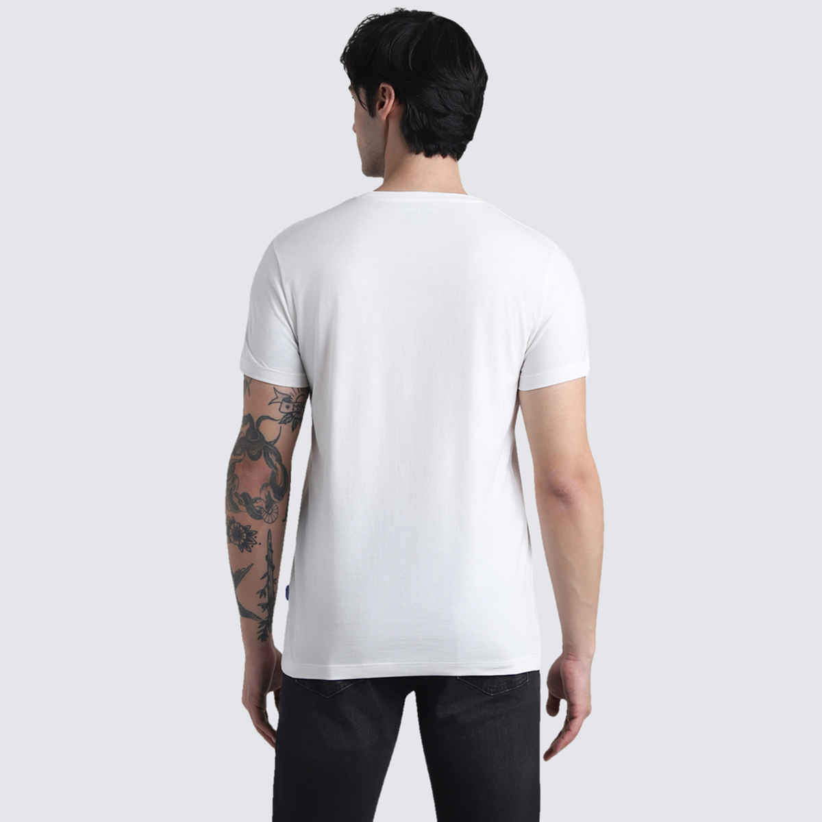 Jack & Jones Men's Cotton Slim fit T-shirt | Cloud Dancer- S