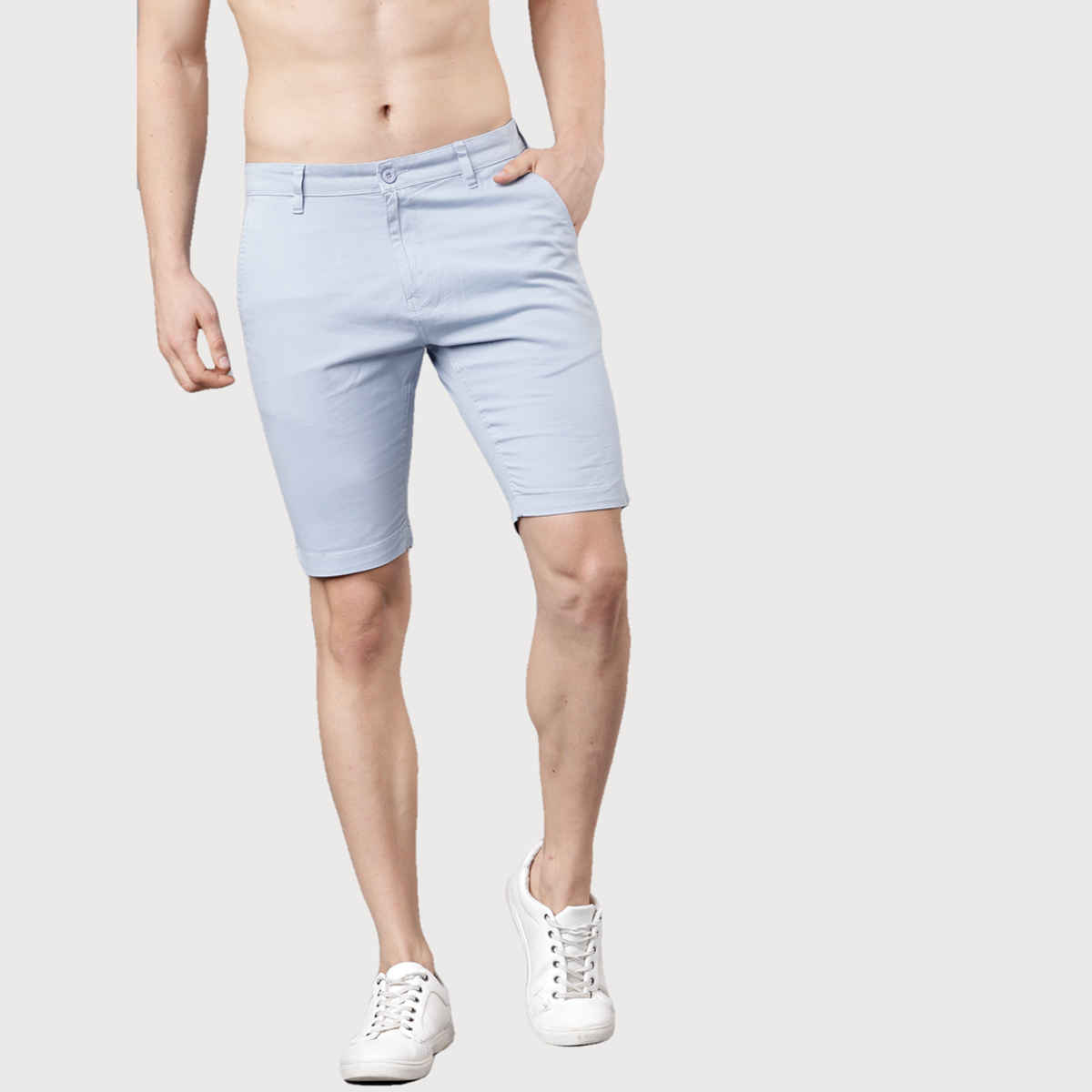 HIGHLANDER Men's Slim Fit Chino Shorts | Blue - 32