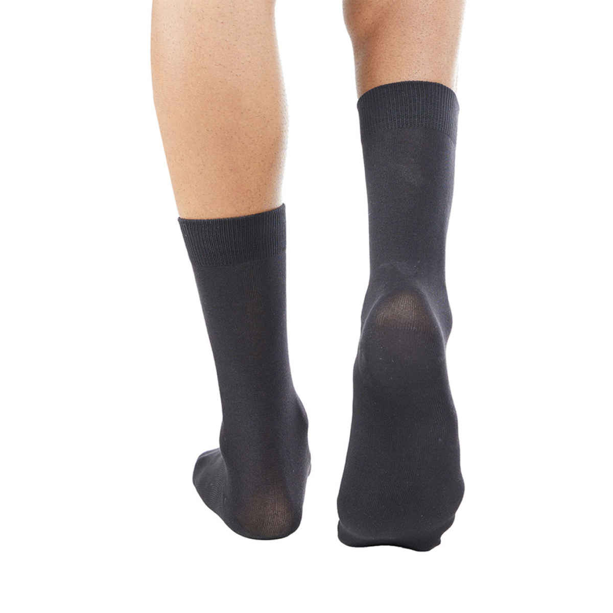 Jockey Men's Solid 100% Cotton Crew Length Socks | Black - Free Size Combo
