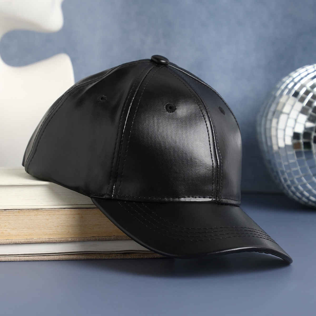 Haute Sauce Women's Solid Polyester Baseball Cap | Black - One Size