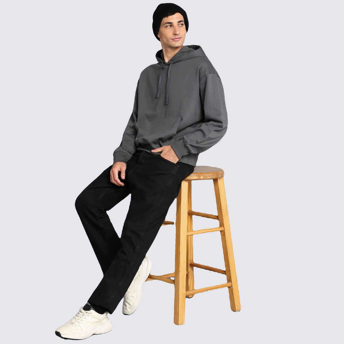 Alan Jones Clothing Cotton Blend Men's Oversized Hoodie | Anthracite Grey - S