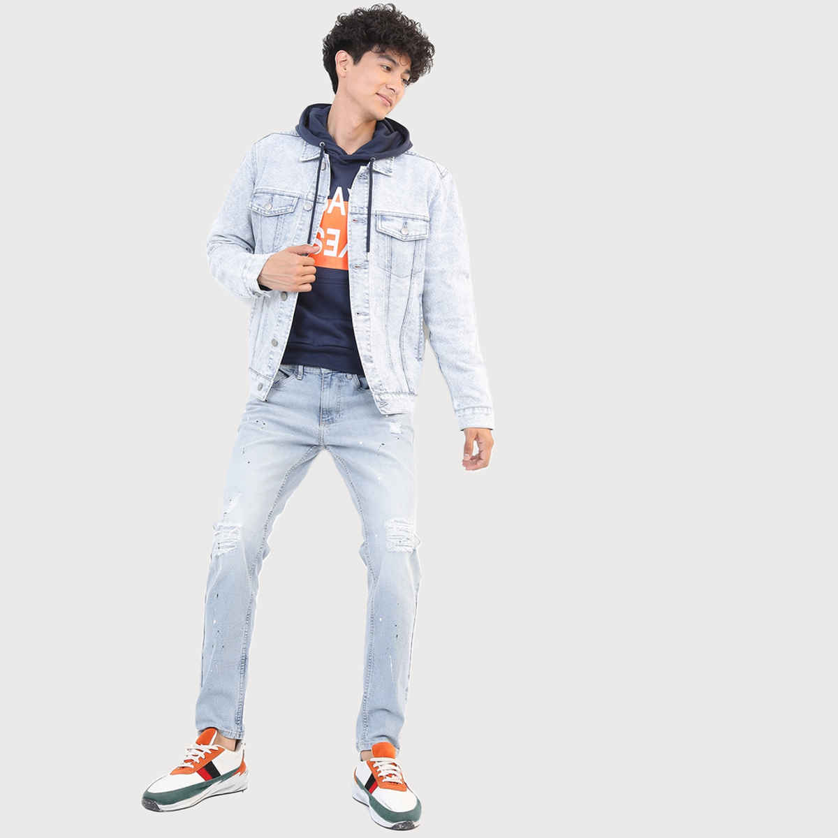Ketch Men's Washed Denim Jacket | Blue - XL