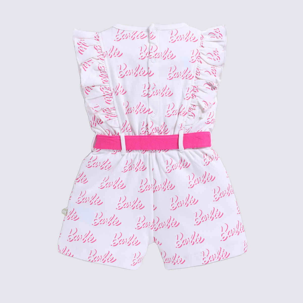 Mom's Love Girls' Printed Cotton Rompers | White | 09 - 12 months