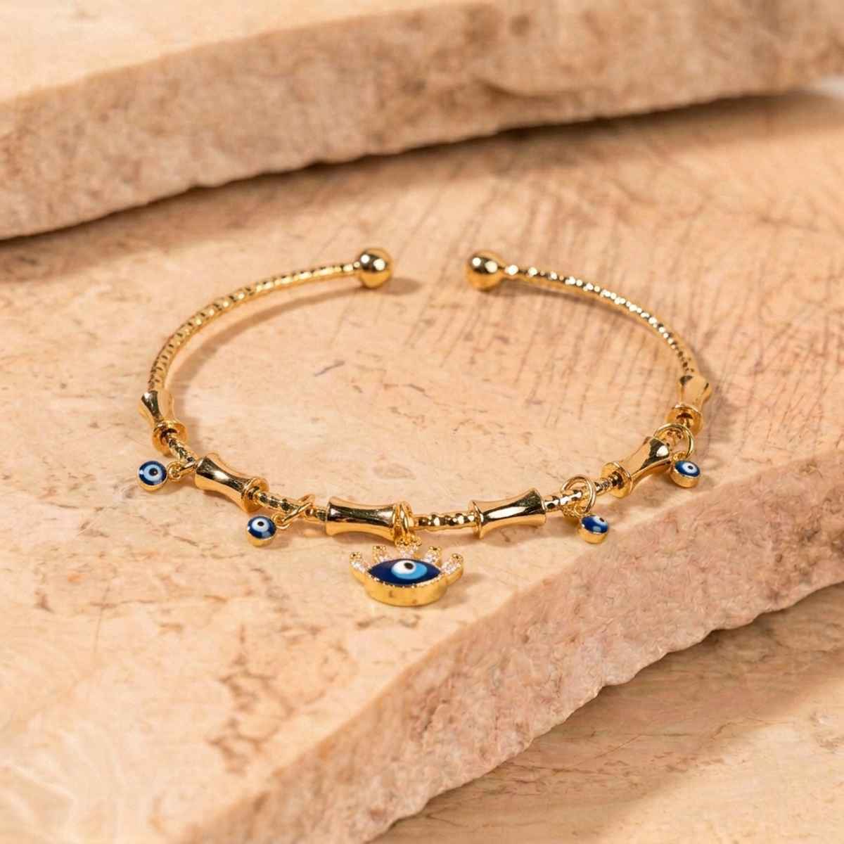 SALTY Blue Evil Eye Necklace and Bracelet Jewellery Combo