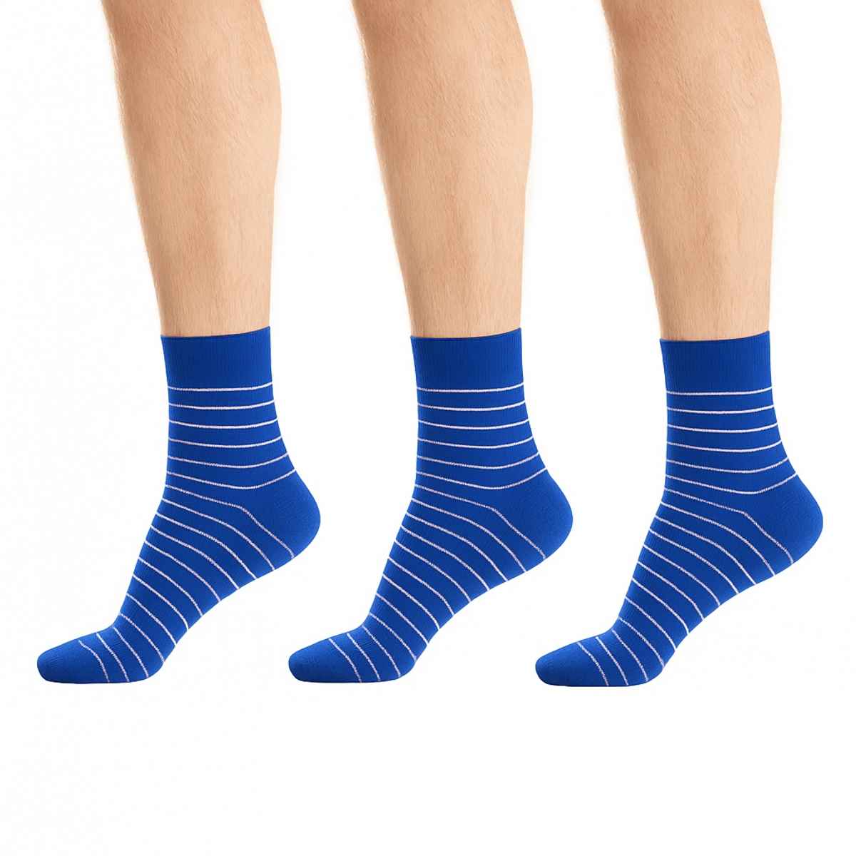 Royal Mart Unisex Striped Cotton Blend Ankle Length Socks | Assorted - Free Size