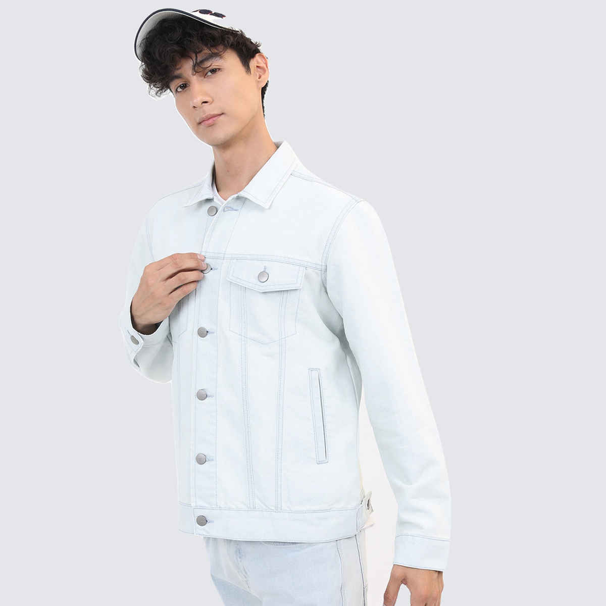Ketch Men's Washed Denim Jacket | Blue - M