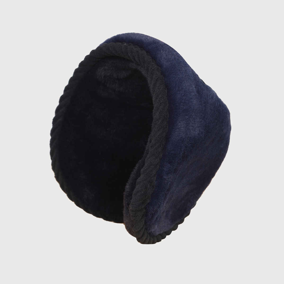 Fabseasons Unisex Solid Faux Fur Ear Muffs | Navy - Free Size