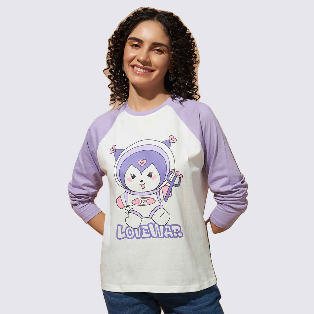 The Dry State Women's T-Shirt | WTSH 1730A 1699 | Off-White & Lavender - L
