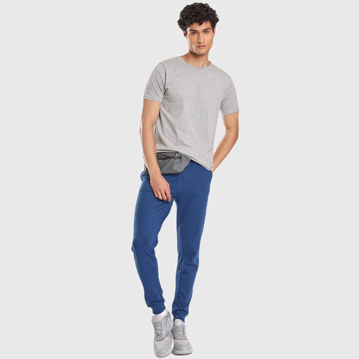 Nobero Men's Plain Classic Fit T-shirt | Grey Melange - M
