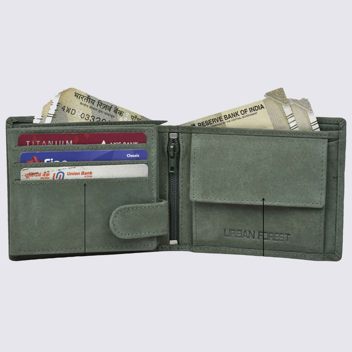 Urban Forest Men's Leo Vintage Leather Wallet | Green