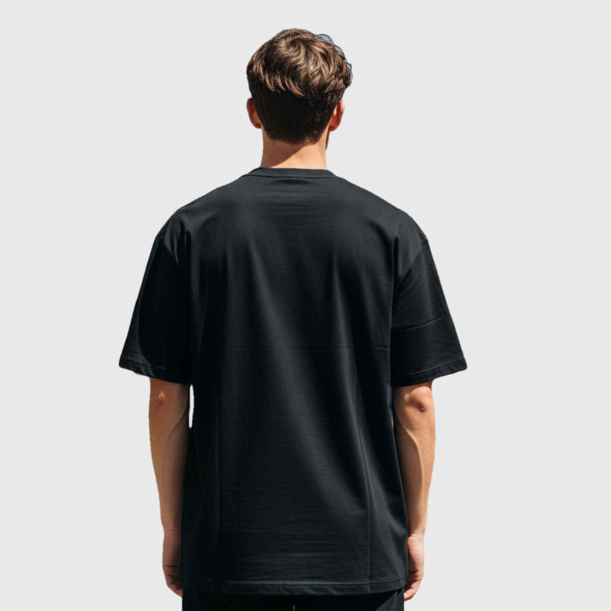 BENNY BROOKS Men's Round Neck half sleeve Oversized T-shirt |AA(ARN)BLACK64 | Black - L