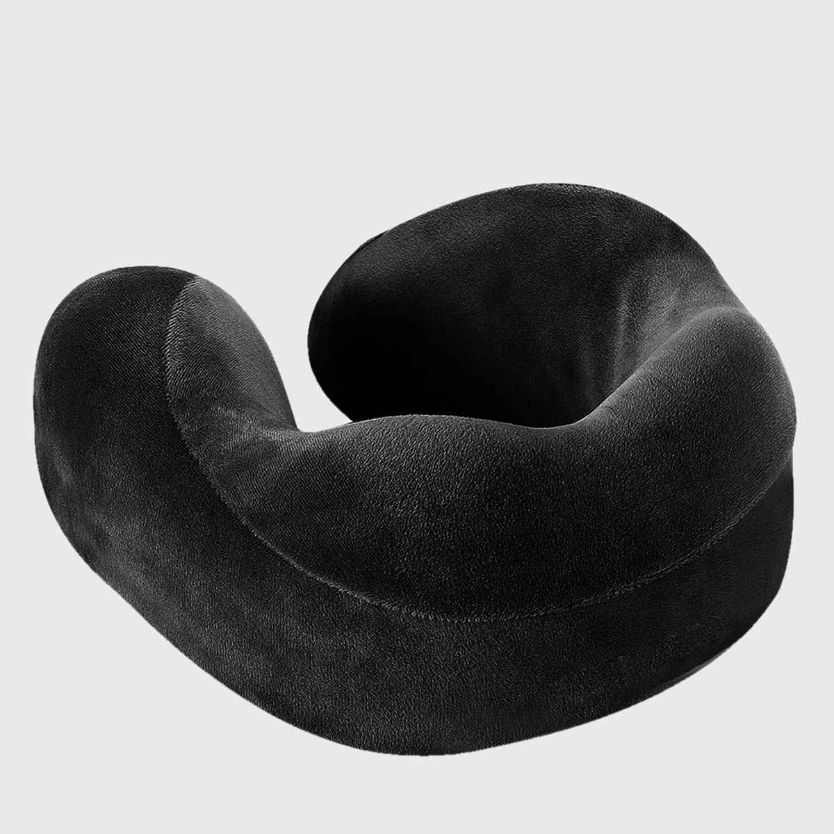 Billebon Premium Fibre Filled Travel Neck Pillow | Round Shape | Black