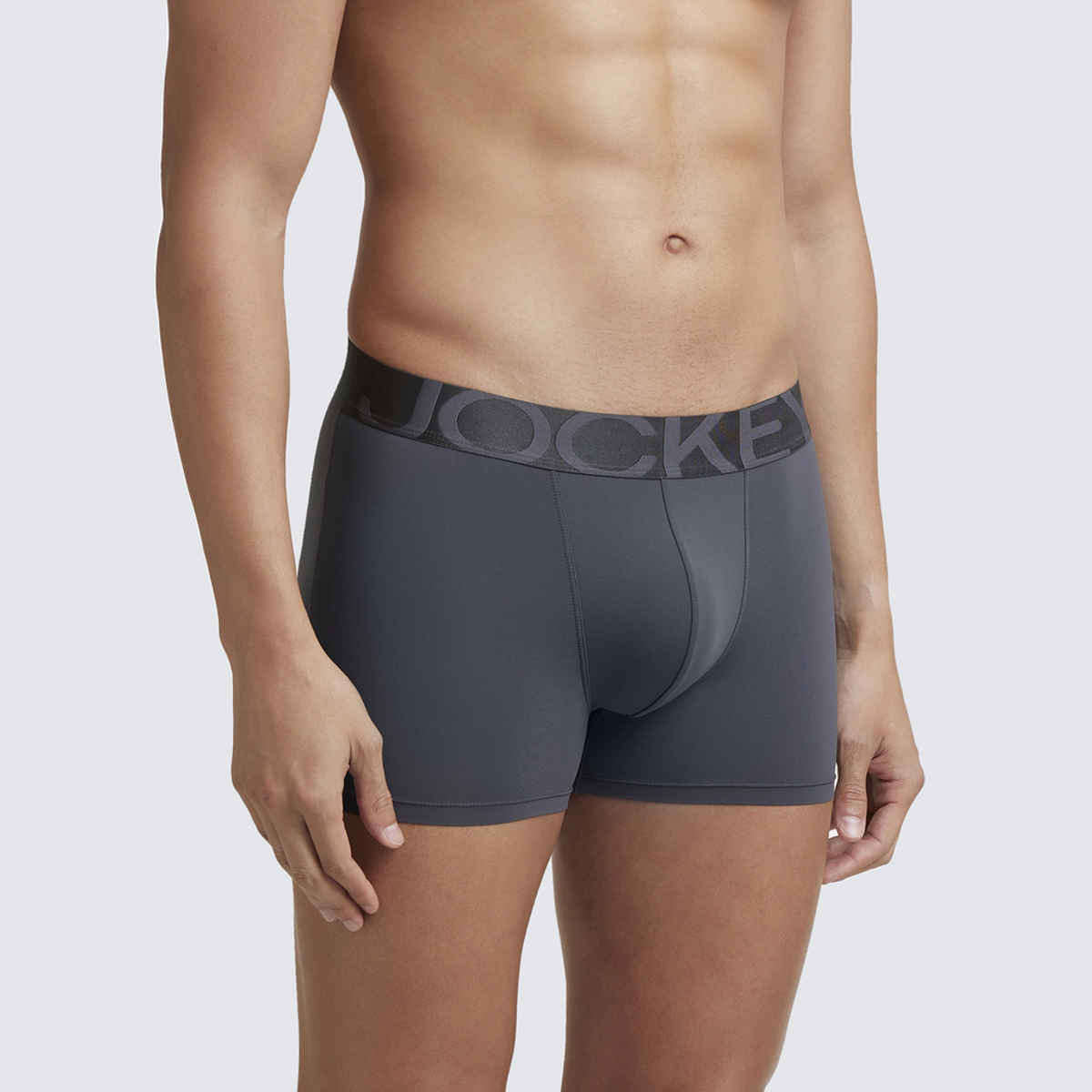 Jockey IC28 Men's Tactel Microfiber Elastane Stretch Underwear Solid Trunk | Ebony-L