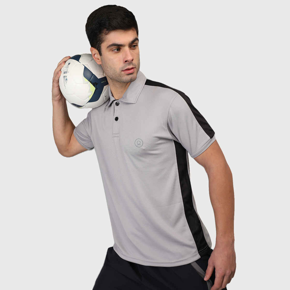 Chkokko Men's Polo Neck Regular Dry Fit Half Sleeves Gym T-shirt | Sand - M