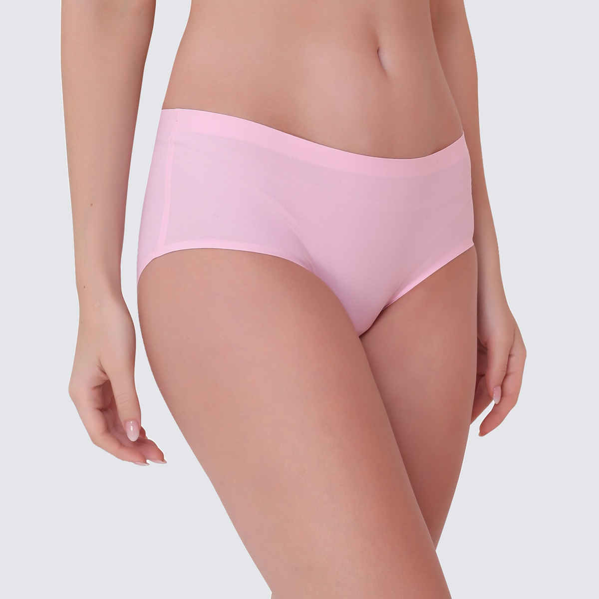 Plumbury Women s Seamless Hipster Panty | Pack Of 3 | Black-Pink-Purple - M