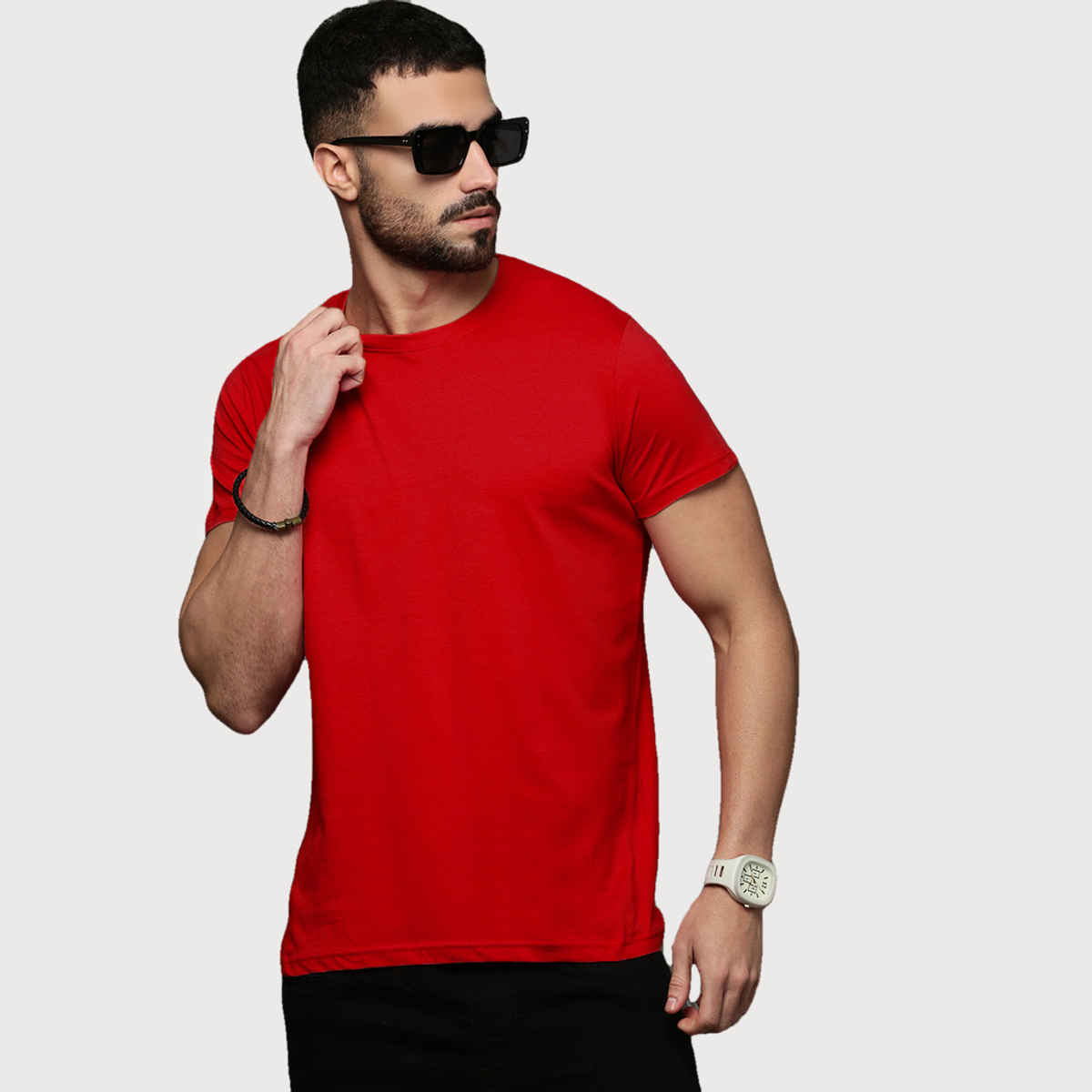 ACTIMAXX Men's Where Comfort Meets Performance Cozi Round Neck T-Shirt | Red - 2XL