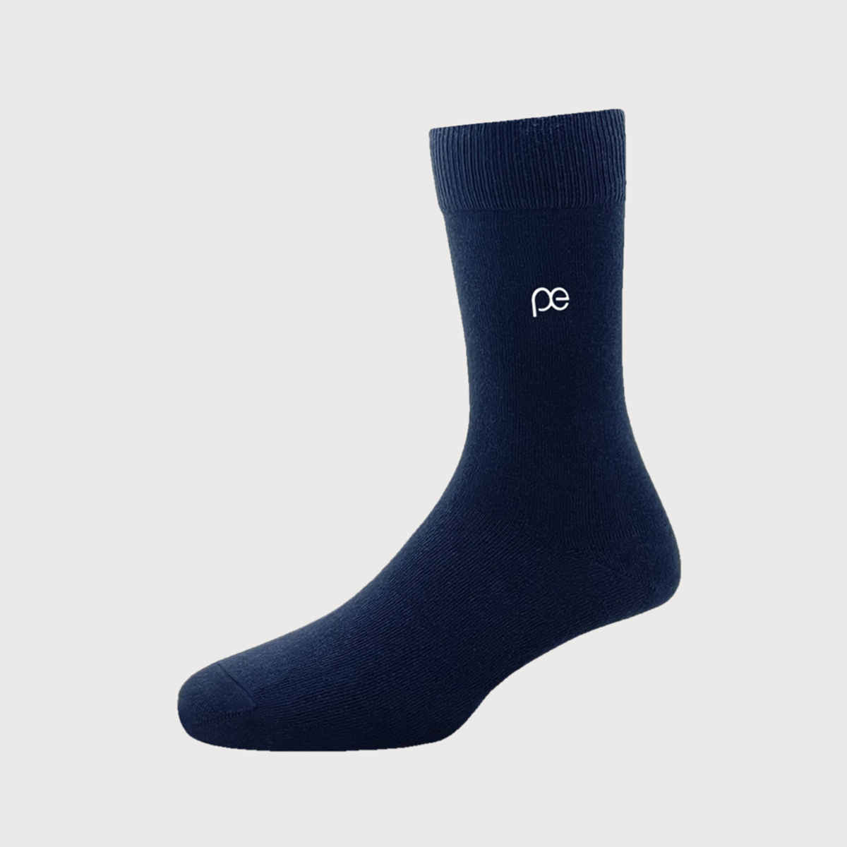 Peter England Men's Solid Cotton Full Length Socks | Navy - Free Size