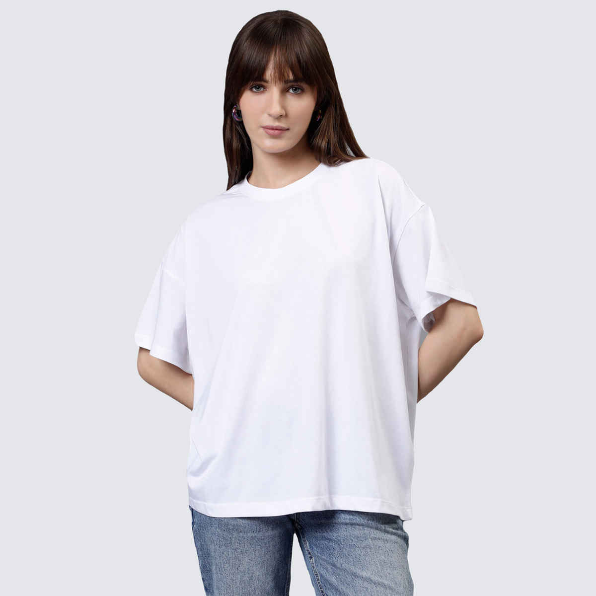 De Tees Women's Oversize B.Fly T-shirt | White - S
