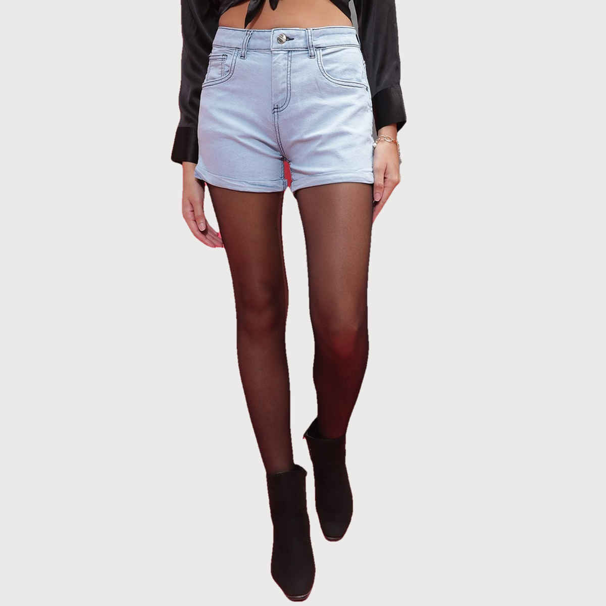 Freehand Women's Light Wash Denim Shorts | Blue - 30