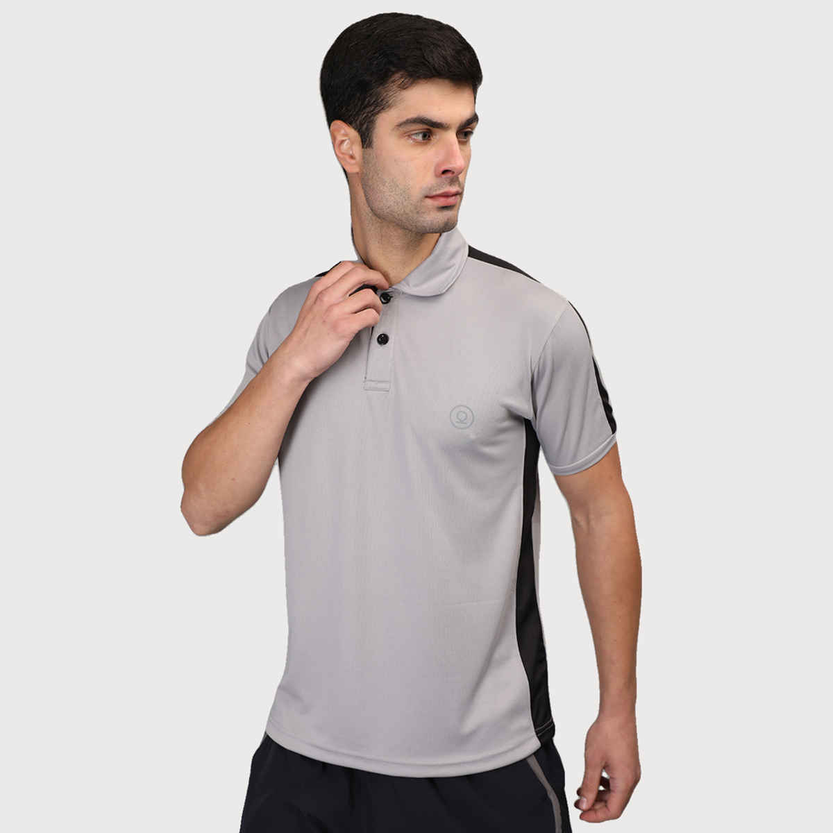 Chkokko Men's Polo Neck Regular Dry Fit Half Sleeves Gym T-shirt | Sand - M