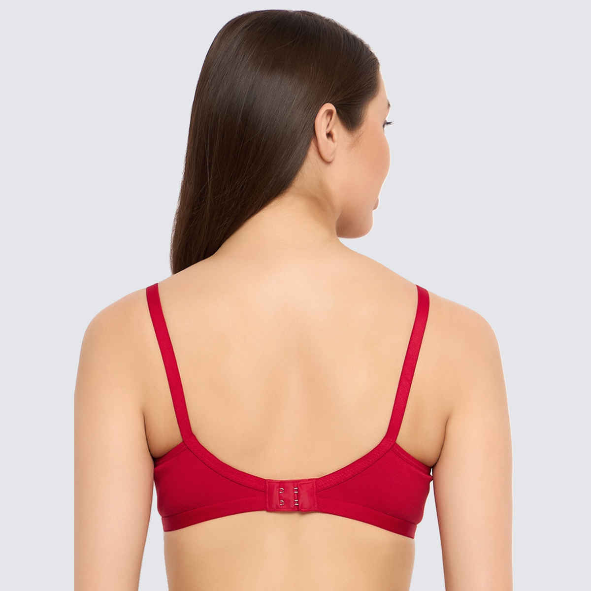 Clovia Women Non-Padded Non-Wired Full Coverage Bra - Cotton | Red and Black | 34D