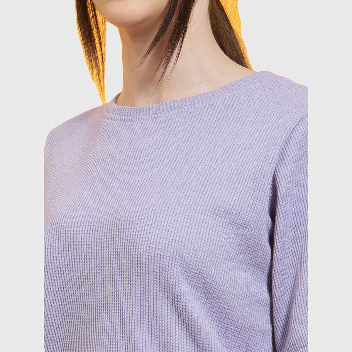 Rigo Women Waffle Knit Co-ord Set | Light Purple - L