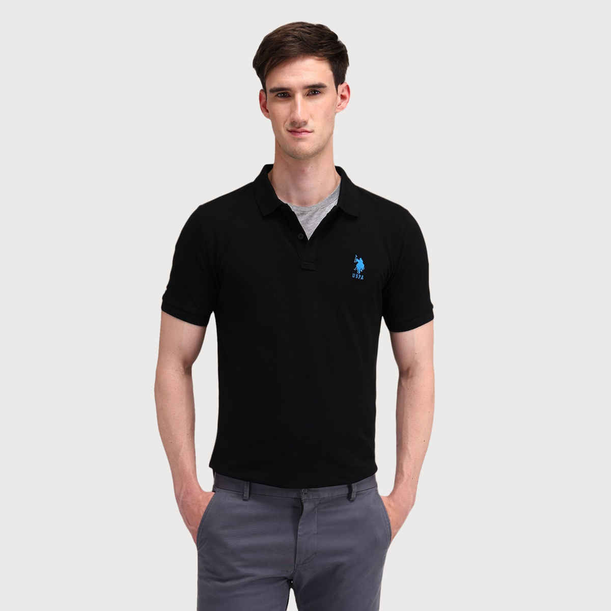 U.S. Polo Assn. Men's Solid Polo Shirt | Black - L