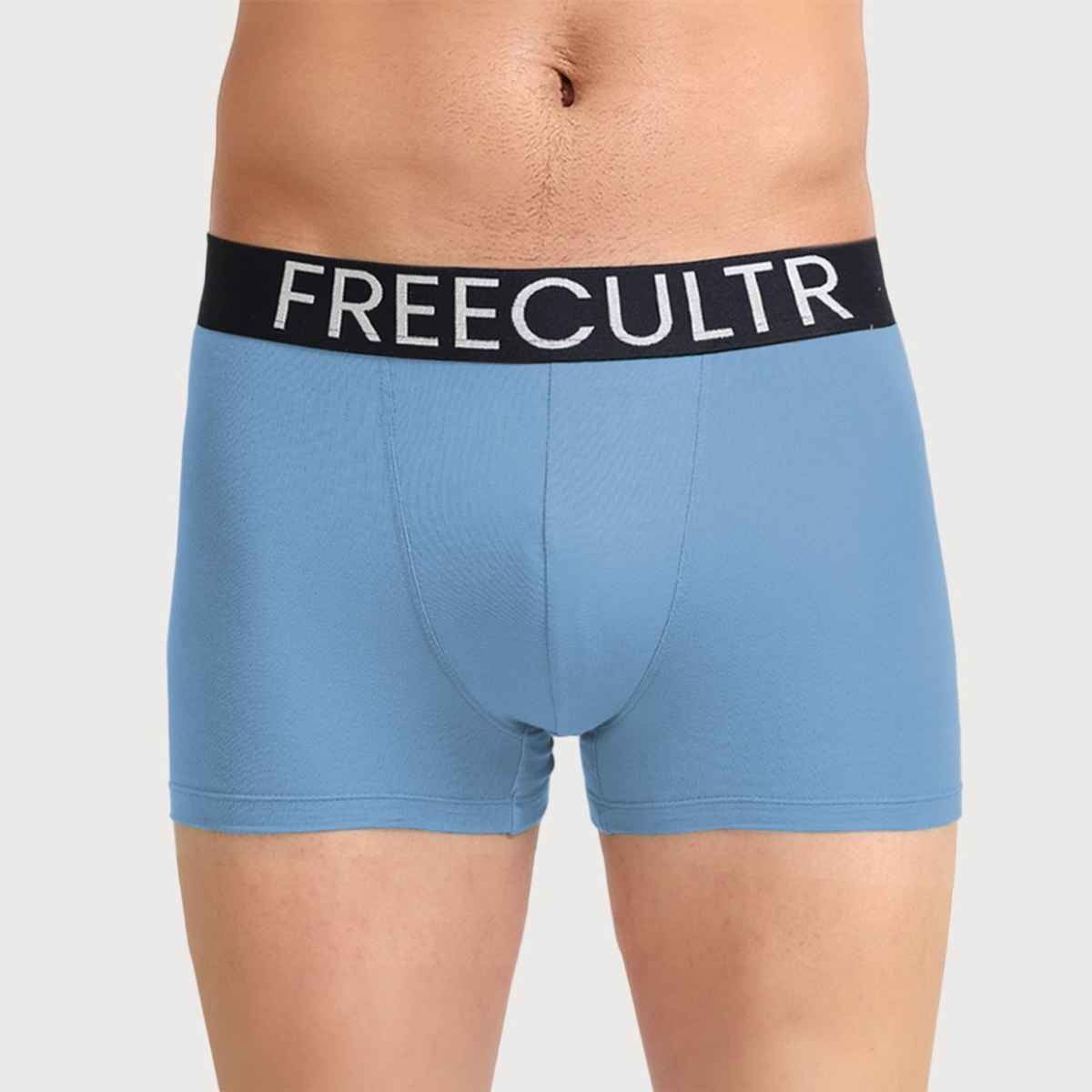 Freecultr Men's Underwear Organic Cotton Trunk - Pack of 1 Shadow Blue - L
