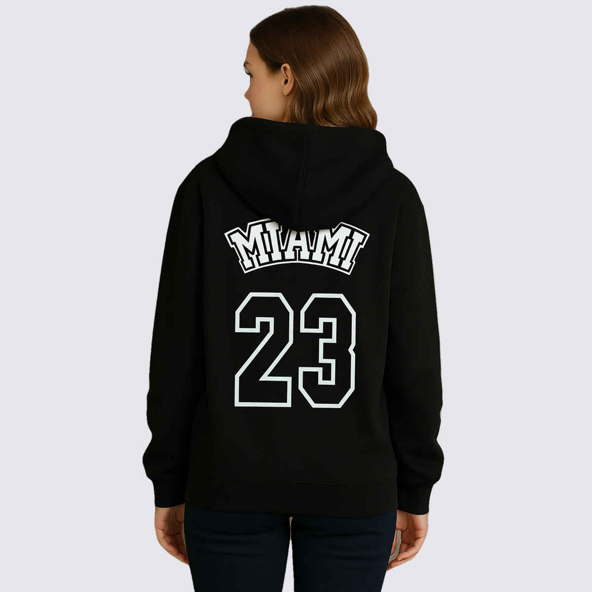 Try This Women's Full Sleeve Casual Print Hooded Sweatshirt | Black - L