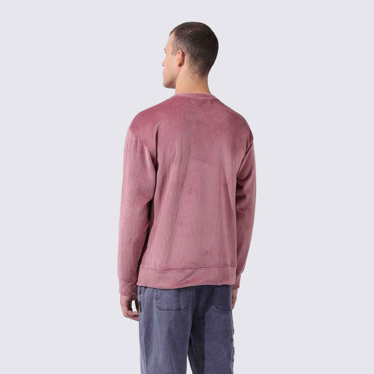 The Indian Garage Co Men's Oversized Self Design Sweatshirt | Brown - XL