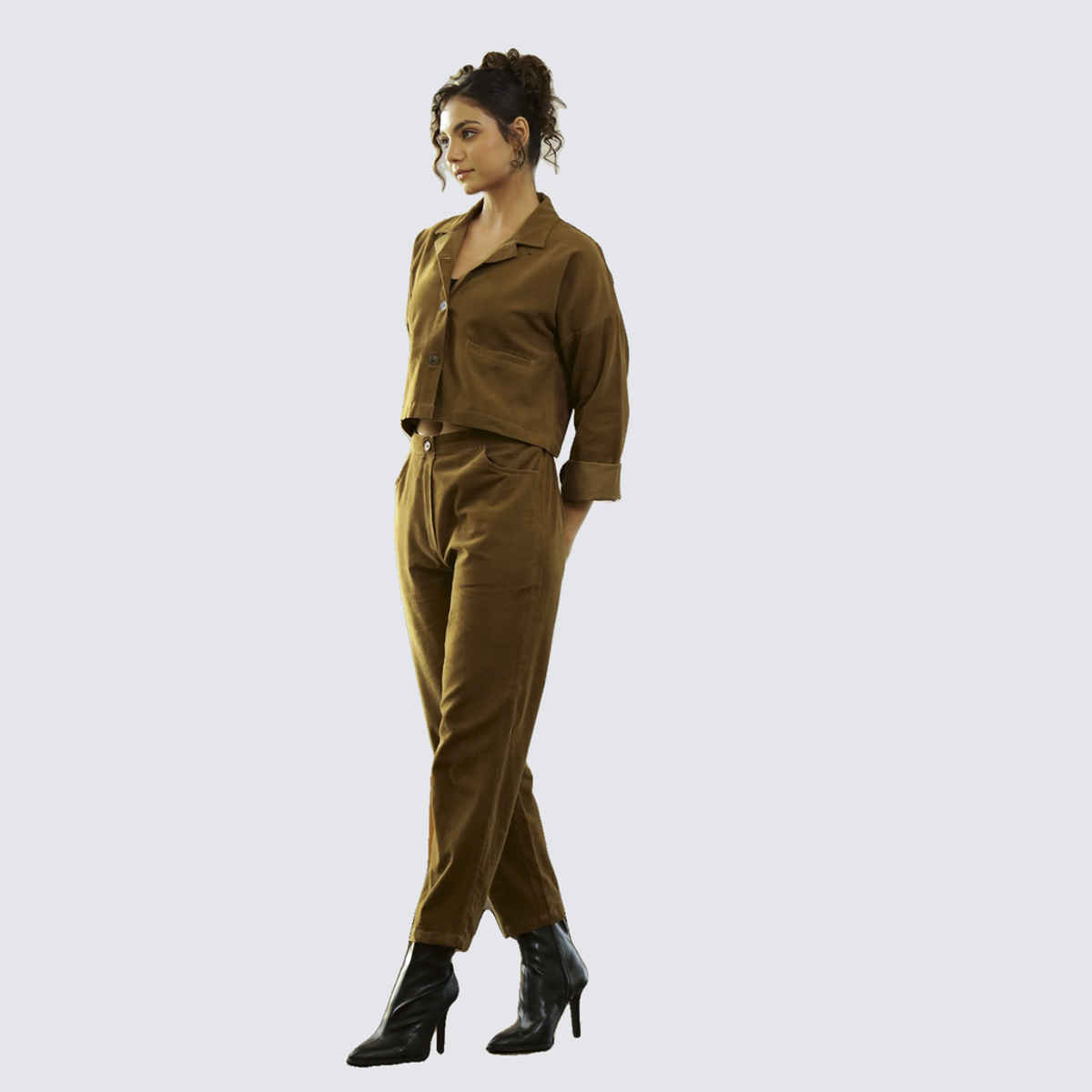 Sanskrutihomes Shirt With Trousers Co-Ords | Brown| XL