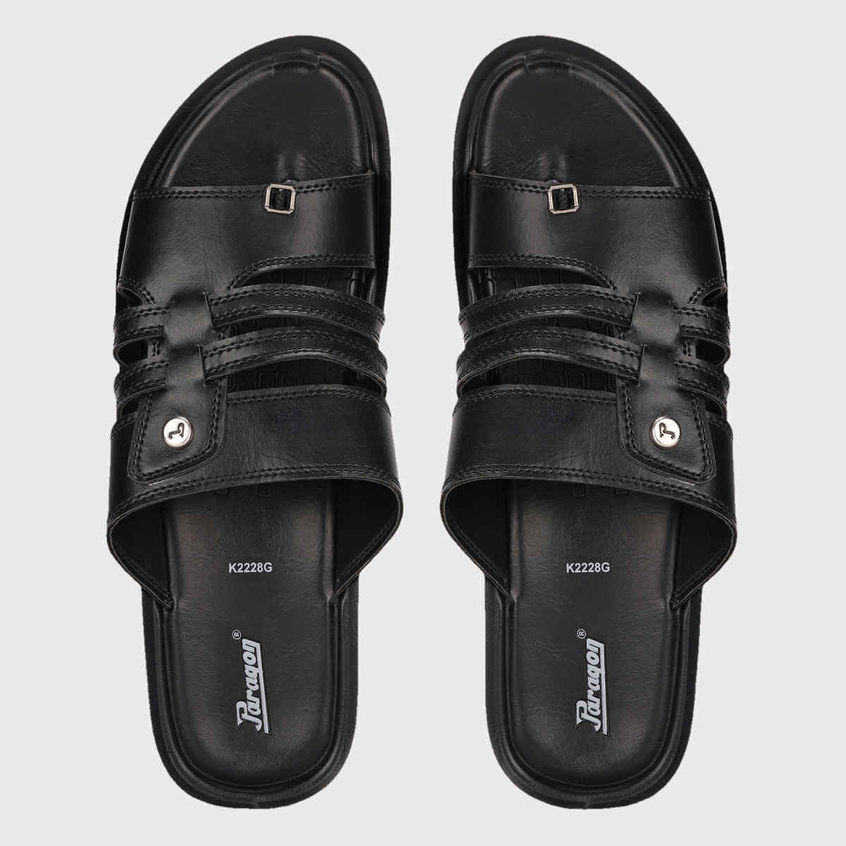 Paragon Men's Black Pu Sandals PUK2228G UK 8