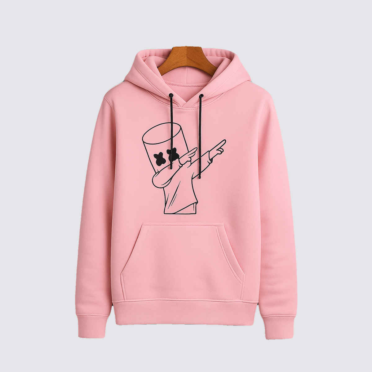 Try This Women's Full Sleeve Graphic Print Hooded Sweatshirt | Pink - M