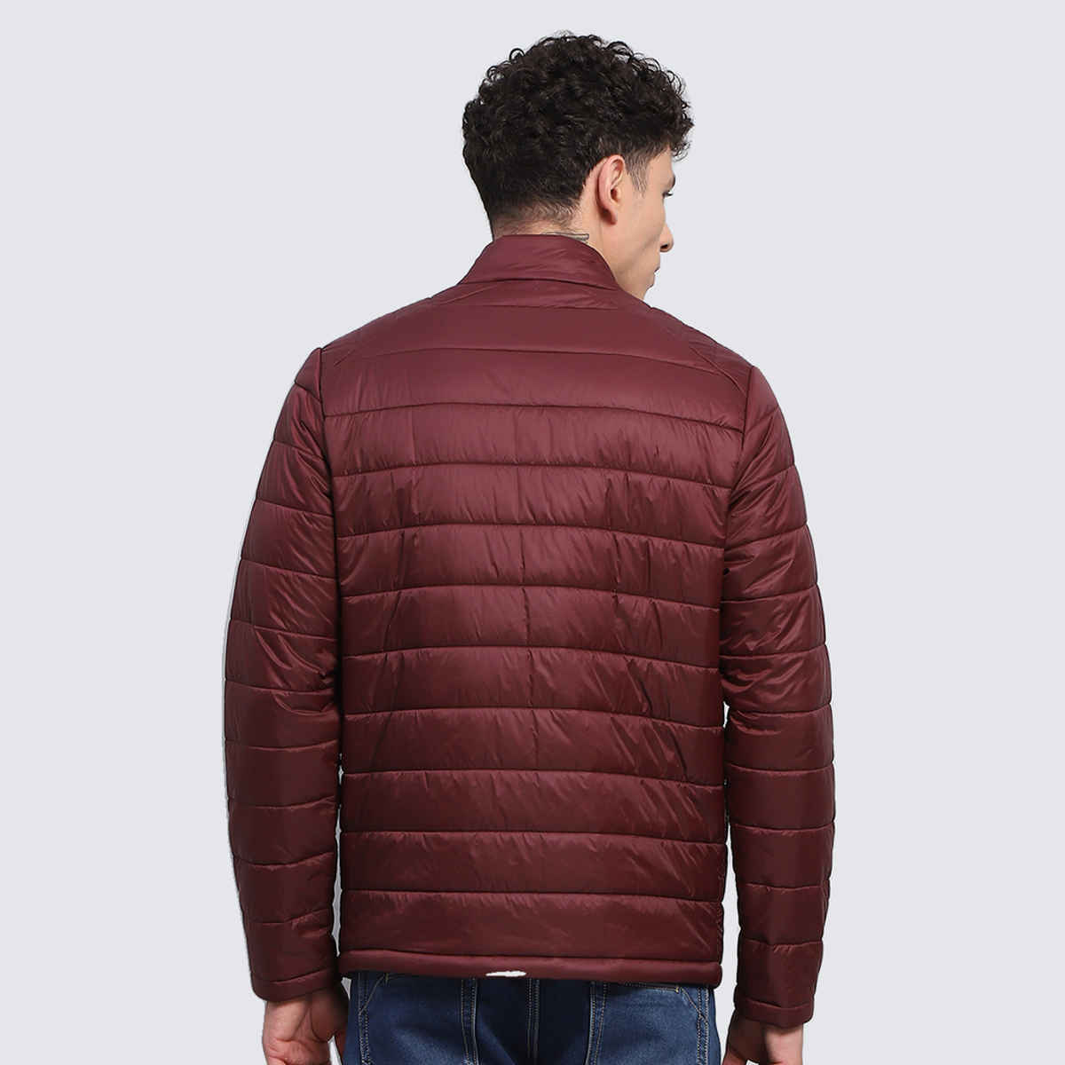 Rock.It By Monte Carlo Mens Solid Wine Mock Neck Full Sleeve Jacket |2240102489-4-44 |XXL